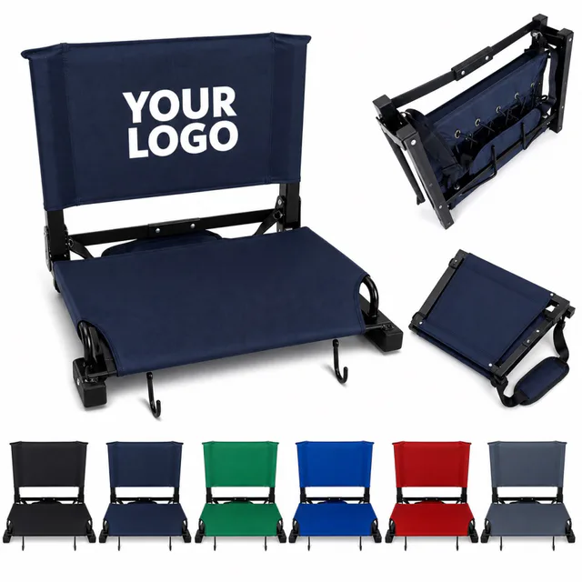 Portable Folding Stadium Seat With Backrest And Shoulder Strap