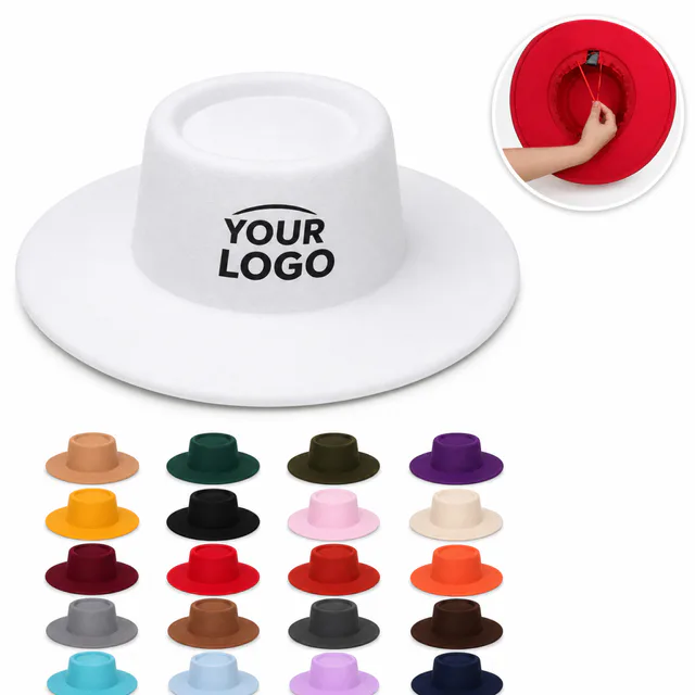 Wide Brim Polyester Fedora Hat For Promotional Events