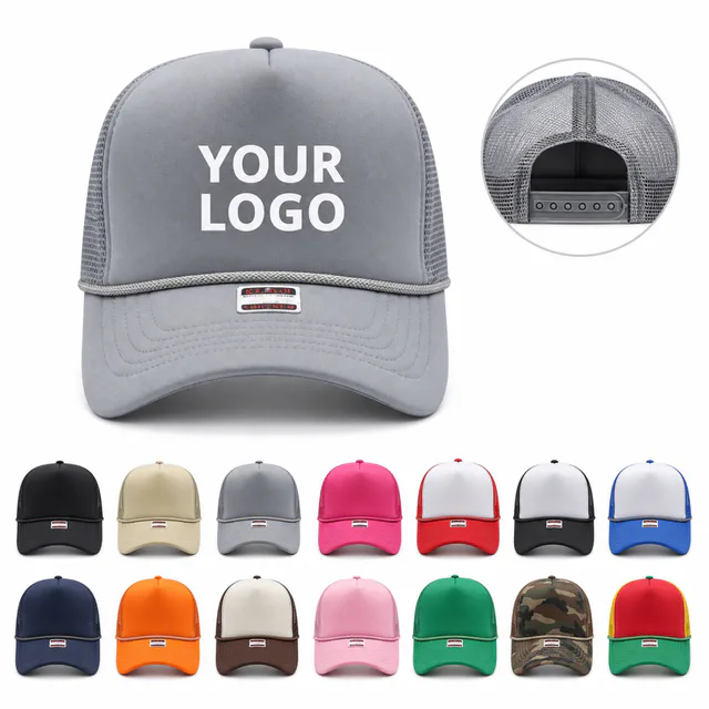 Mesh Trucker Cap Sun Protection Polyester Snapback Hat