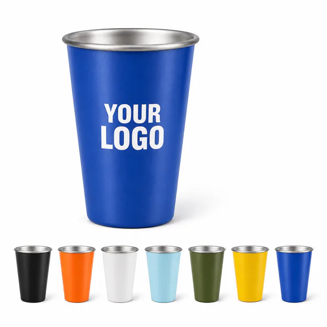 16oz Stainless Steel Pint Cup Metal Drinking Cup
