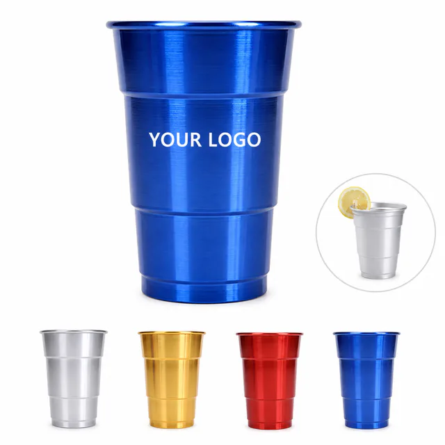16 Oz Aluminum Metal Drinking Cup Party Outdoor