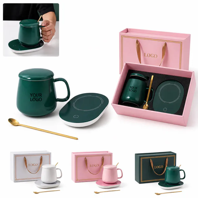 55 Degree Constant Temperature Ceramic Cup Gift Set With Custom Logo
