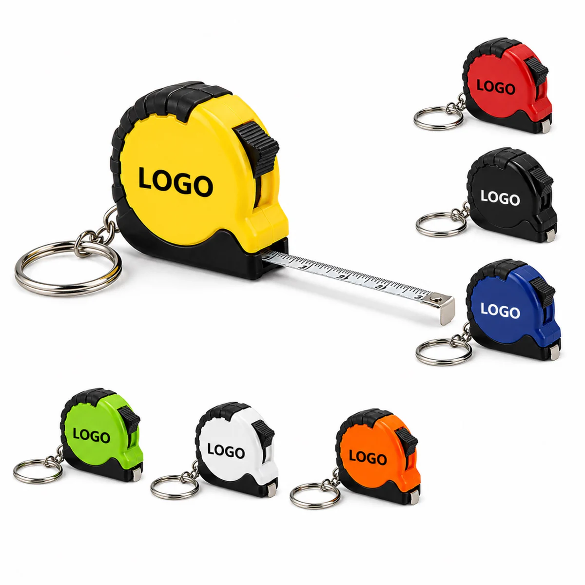 Customizable Mini Steel Tape Measure Keychain