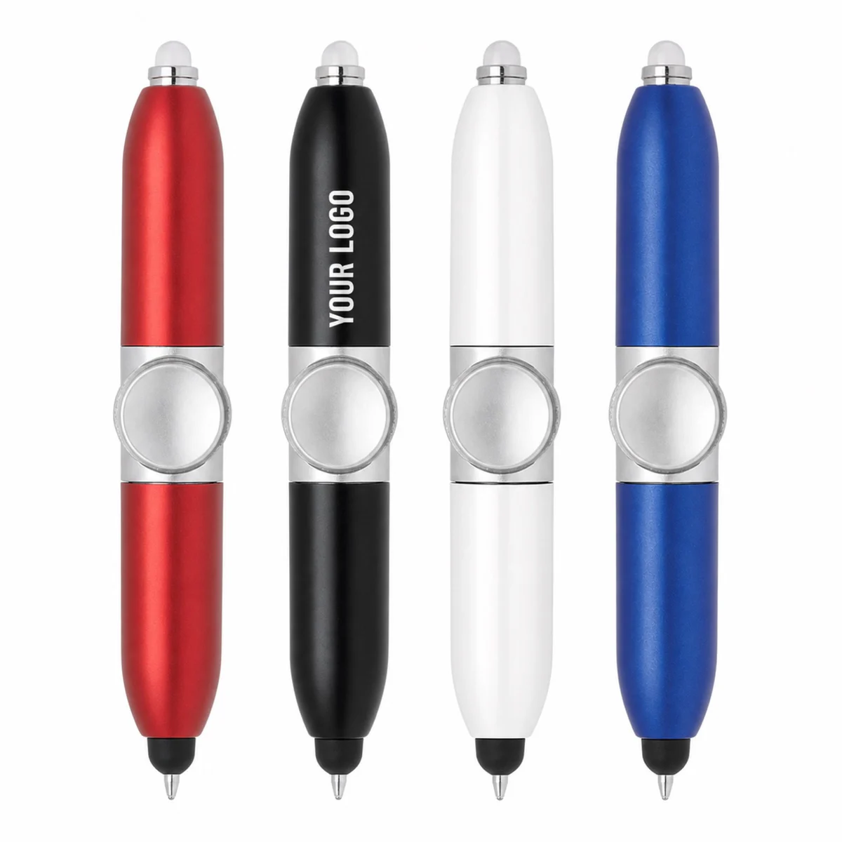 LED Fidget Spinner Ballpoint Pen With Stylus