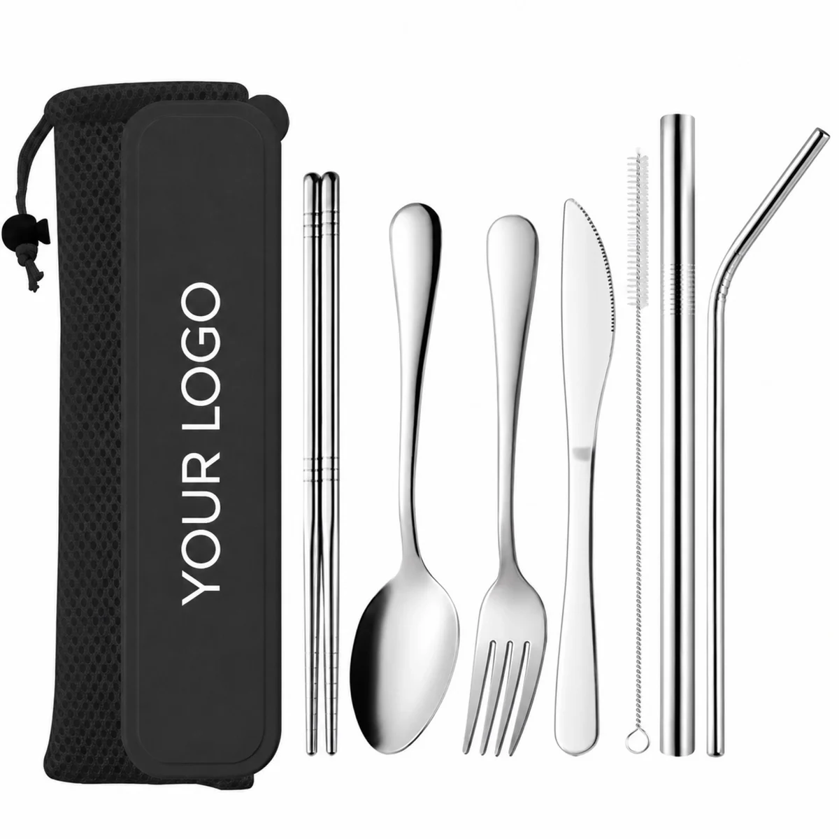 7 Piece Stainless Steel Travel Camping Cutlery Set
