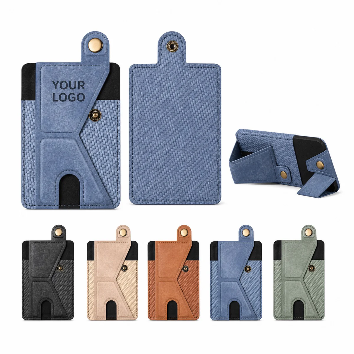 PU Leather Phone Card Holder With 3M Adhesive