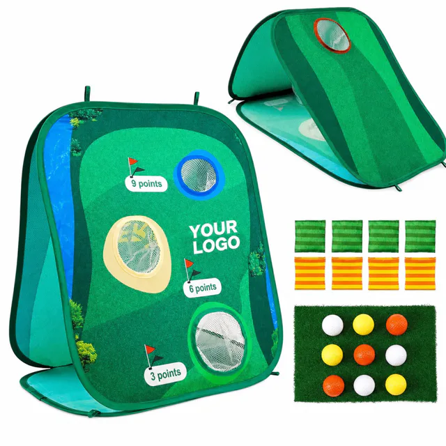 Pop-Up Golf Chipping Net Cornhole Target Game Set