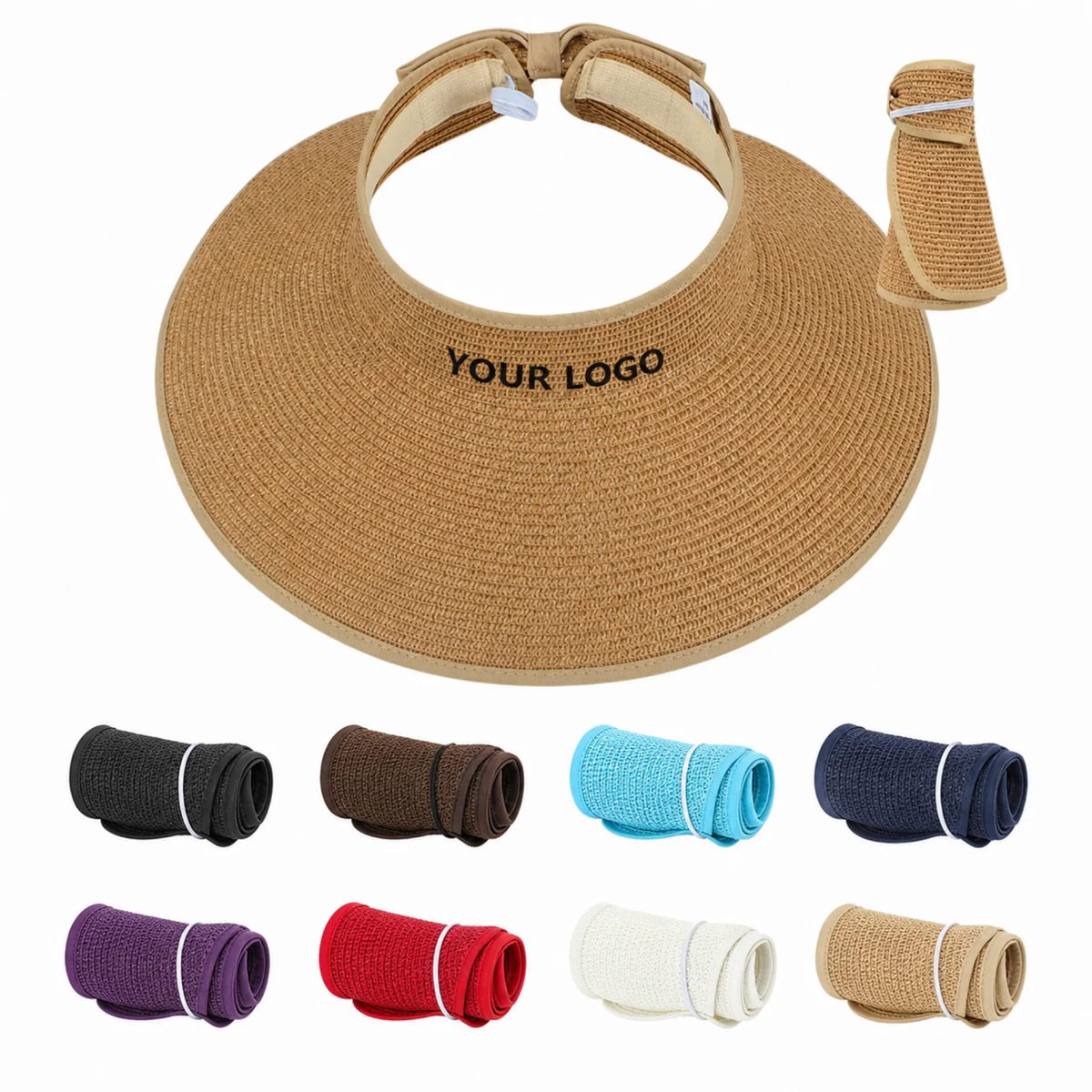Women Wide Brim Roll-Up Paper Straw Sun Hat