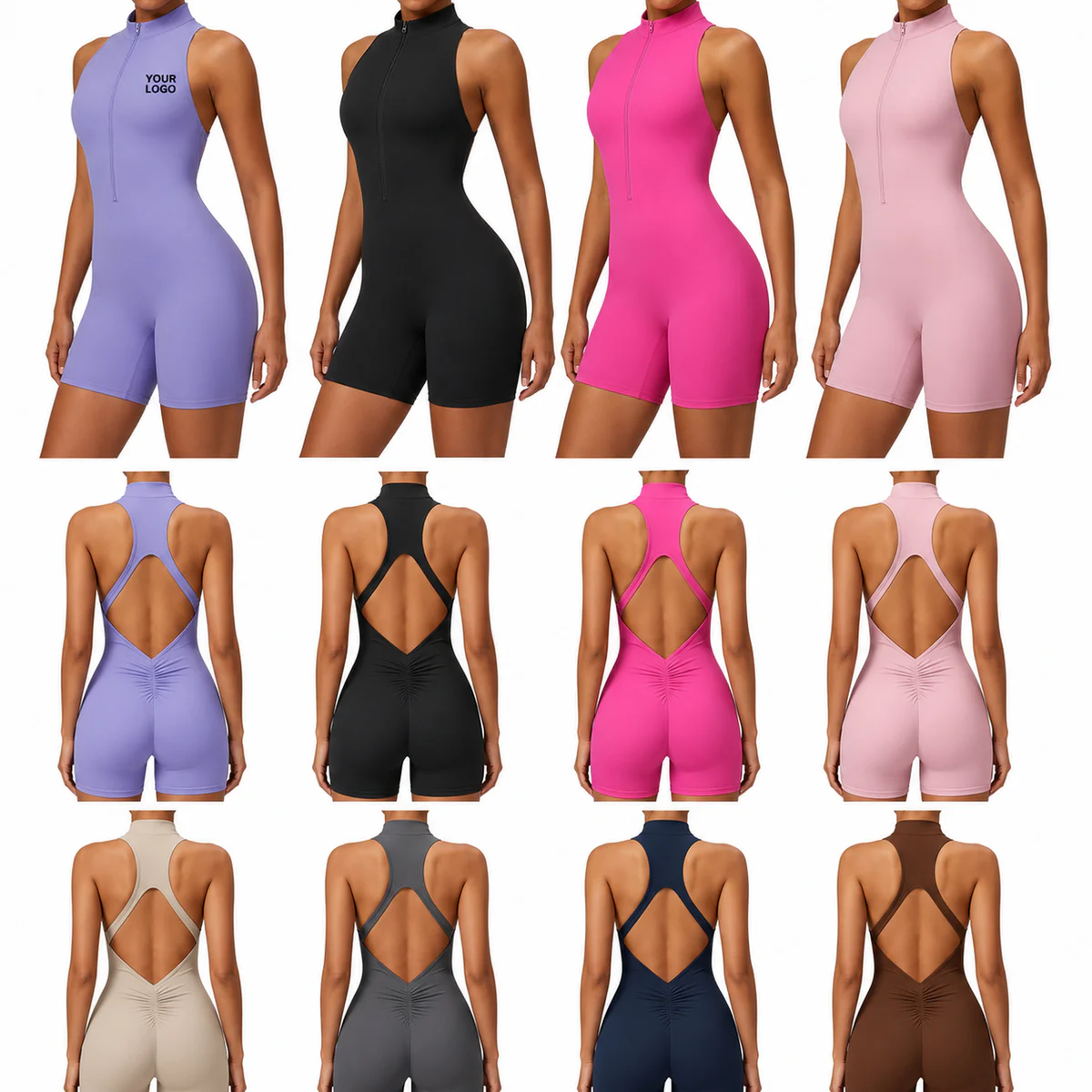 Women Sleeveless Yoga Fitness Jumpsuit Nylon